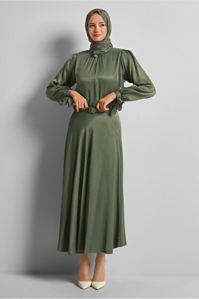 Alvina Belted Satin Skirt Suit 45706