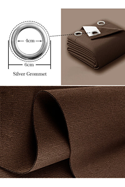 Generic Double-Sided Chenille Grommet Top Blackout Curtain, 1Panel, 2.5mW x 3.1mH, Fits Windows 1.25–1.65m