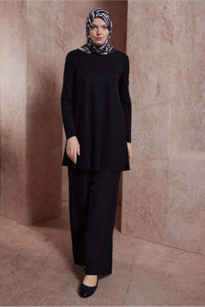 Alvina 44646 Model Plain Crew Neck Tunic