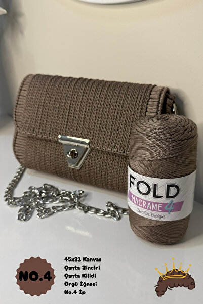 thekam Bodrum - Çanta Örgü Kiti (45X21CM Kanvas) Polyester No.4 200 Gr İp, Plastik Kanvas Çanta Seti