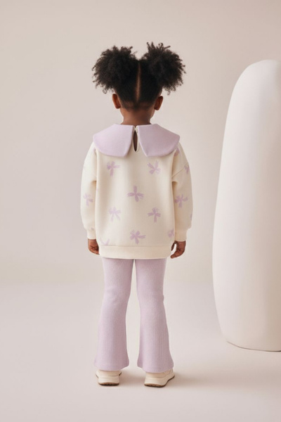 Minipodyum Kız Çocuk Fiyonk Yaka Detaylı Taytlı İkili Takım