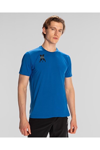 Kappa Ανδρικό T-shirt Combat Wkt Ello Xfit γαλάζιο με κανονική εφαρμογή
