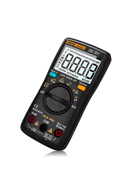 TLS Robotik ANENG AN8009 Kullanışlı Otomatik Dijital Siyah Multimetre