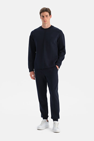 Dagi Lacivert Nervür Detaylı Uzun Kollu Sweatshirt