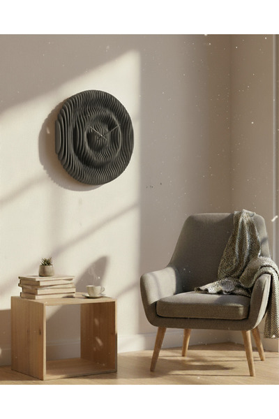 Tasarım Parametrik Ahşap Duvar Saati - Modern 3D Katmanlı El Yapımı Dekoratif Saat