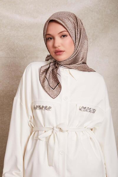 Levidor Imprimeu cu puncte de nurcă. Eșarfă din mătase twill