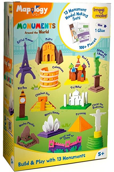 Imagimake Mapology - Monuments Around The World, 13 Miniature 3D Puzzle Models (Kids)