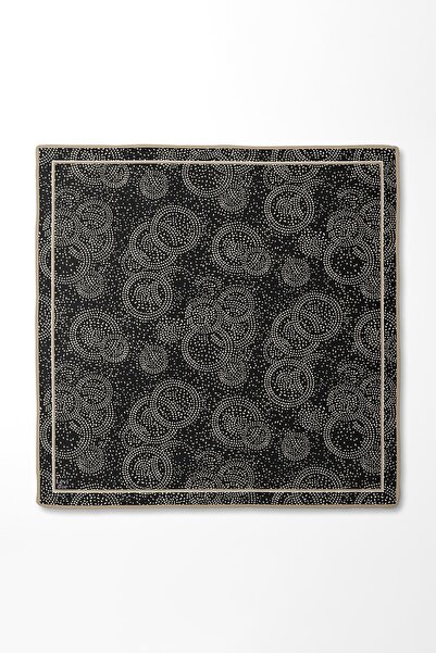 Levidor Μαύρο-καμηλό Κουκκίδες Μπλούζες με Στάμπα. Μεταξωτό μαντήλι από μετάξι