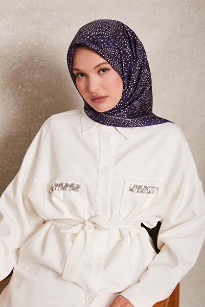 Levidor Сині кружечки на твіловій шовковій хустці