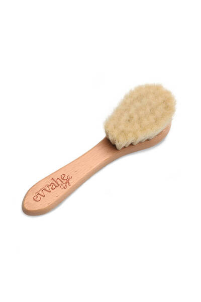 EVVAHE DOĞAL فرشاة شعر أطفال من شعر الماعز مقاس 15 سم