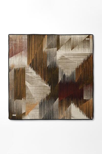 Levidor Μαύρο μεταξωτό μαντήλι με σχέδιο με ρίγες