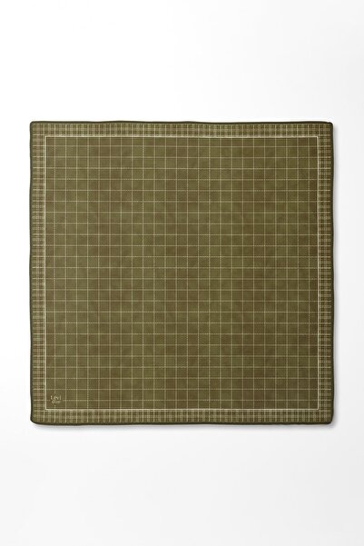 Levidor Πράσινο καρό μεταξωτό μαντήλι από μετάξι