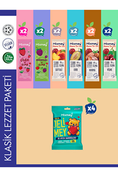 mixmey Klasik Lezzet Paketi – 16 Adet | Meyve Bar Jelimey Sağlıklı Atıştırmal...