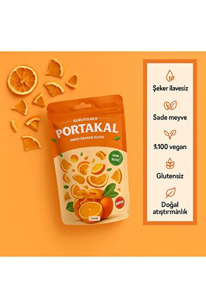 ASELYA شرائح برتقال مجففة طبيعية بدون إضافات، خالية من السكر، 100% فواكه، نباتية