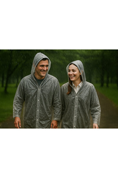 honey baby Use Raincoat with Snap Fasteners, White, Transparent, Single