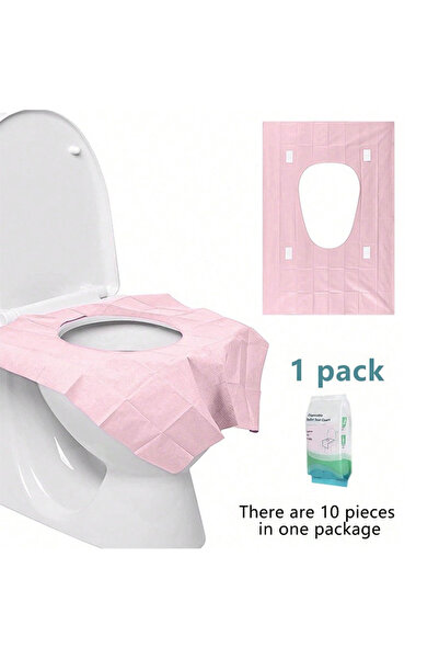 Choice Pink 1pk/10pcs Disposable Toilet Seat Covers Waterproof & Portable Paper Toilet Mat For Hotel Travel
