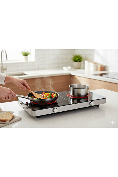 Prestige Double Infrared Cooker Crystal Plate - 2800 W