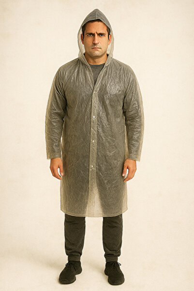 honey baby Use Raincoat with Snap Fasteners, White, Transparent, Single