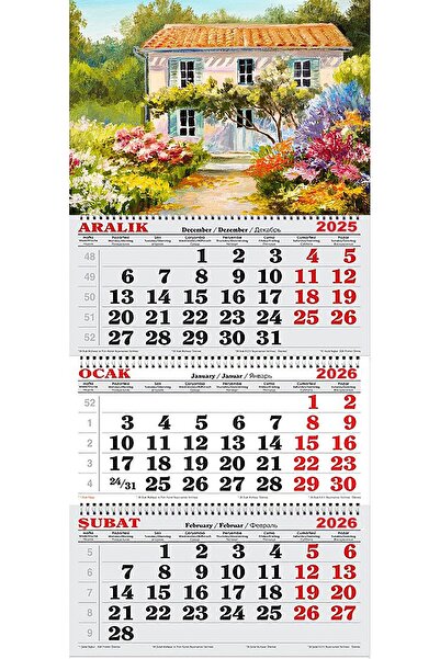 GENC DIJITAL BASKI 2026 Yılı Gemici Takvimi----ÇİÇEKLİ EVLER