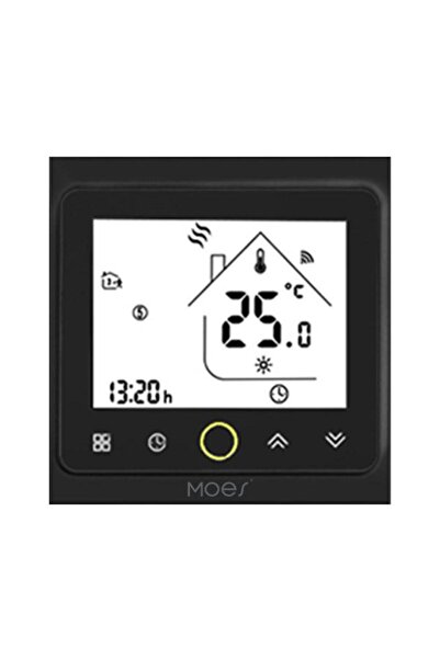 MOES غلاية غاز (واي فاي) ترموستات ذكي أسود للتحكم في درجة الحرارة للمياه/الكهرباء الأرضية