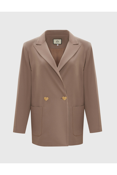 İLVİ Annalisa Vizon Oversize Kadın Ceket