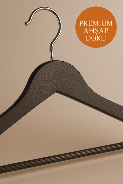 HİG HOME Набір з 10 міцних чорних вішалок під дерево – для футболок, сорочок, штанів | Міцні та стильні