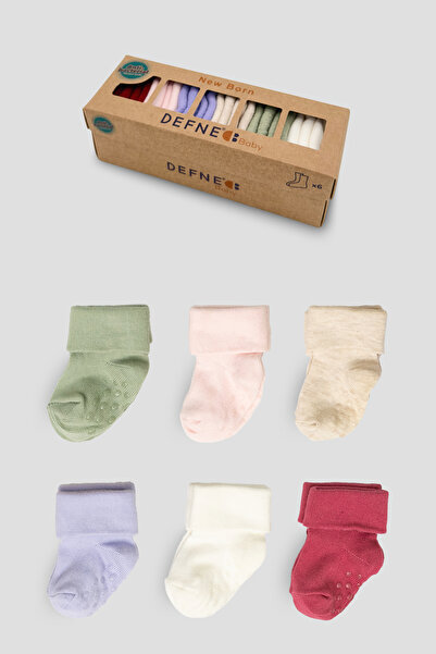 Defne Baby 5+1 Double Boxed Girl Newborn and Baby Socks 0-6 Months