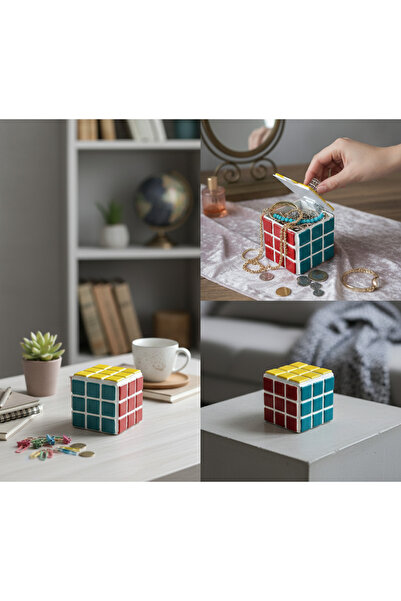 Tasarım El Yapımı Mozaik Rubik Küp Kutusu – Mücevher & Hatıra Saklama