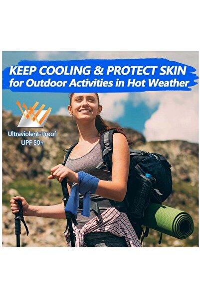 COOYA Pack of 4 Cooling Towel, Soft and Breathable Sports Towel, Fast Drying Towels (30x100 cm) Blue, Gray