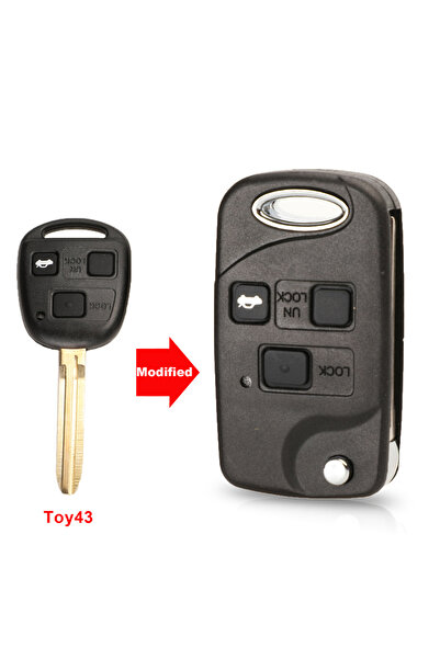jingyuqin حافظة مفتاح سيارة 3B TOY43 BLADE قابلة للطي عن بعد لسيارة تويوتا ياريس كارينا كورولا أفينيو