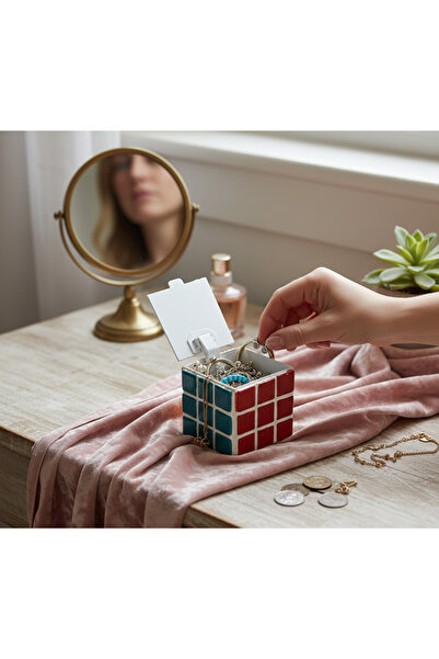 Tasarım El Yapımı Mozaik Rubik Küp Kutusu – Mücevher & Hatıra Saklama