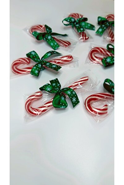 PEMBE MAVİ SÜS Baston Şeker- Süslü Baston Şeker- Yılbaşı Şekeri- 5 Ad - Noel