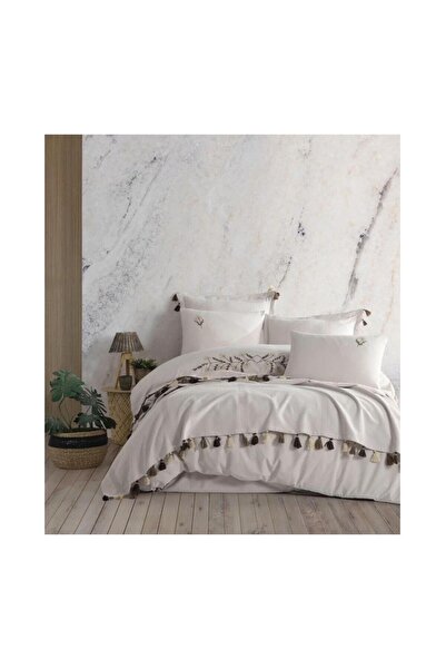 ZEBRACASA Zebra Casa Toscana Embroidered Pike Set Beige Double Size