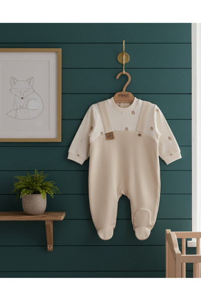 Kidaxi Organic Sertifikalı Erkek Bebek Patikli Tulum