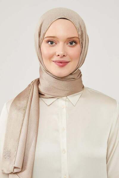 Levidor Vizon Yanları Taş Detaylı Kristal Yoryo Şal