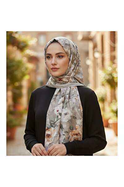 Onur شال - شال جديد من القطن الفوال بنقشة الورد الكبير، منتج رائج، قماش موسمي...