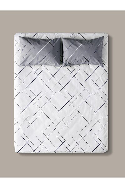 Cotto Home Σετ Παπλωματοθήκης Reflection Pattern Γκρι Χρώμα Διπλό Βαμβακερό R...