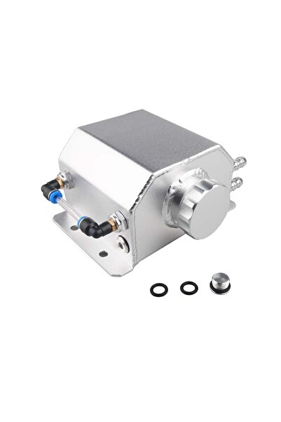 Choice silver 1L Aluminum Oil Catch Can Reservoir Tank With Drain Plug Breath...
