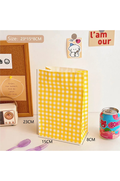 Choice 23x15x8 سم أصفر 10 قطع حلوى ملونة كرافت كيس ورقي للمهرجانات حفل زفاف ه...