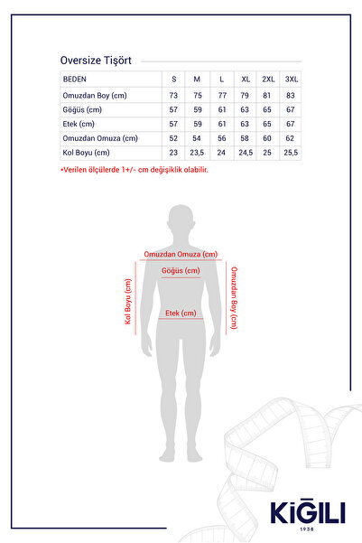 Kiğılı Oversize Printed Single Jersey Cotton T-Shirt - Crew Neck