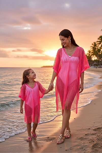 Bysenby Bysen Double Mila Σετ Μητέρα-Κόρη Φόρεμα παραλίας Pareo