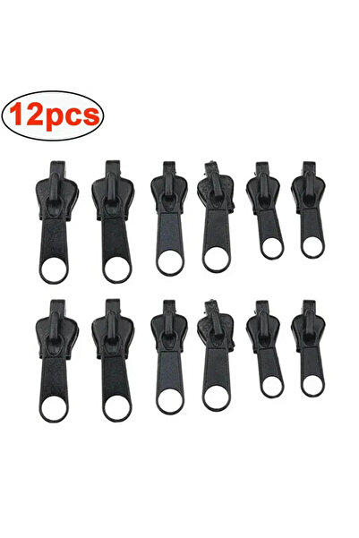 Choice Black 12pcs 6/12pcs Instant Zipper Universal Instant Fix Repair Kit Replacement Zip Slider Teeth Mul