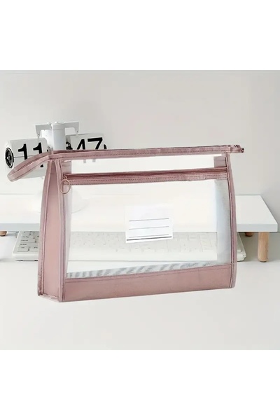 GlassySKY Двошарова прозора сумка для зберігання речей на блискавці, шкільна сумка для документів, сумка для організації робочого місця в офісі