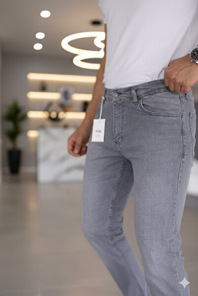 Mamlay Premium γκρι κανονικό ελαστικό τζιν παντελόνι τζιν
