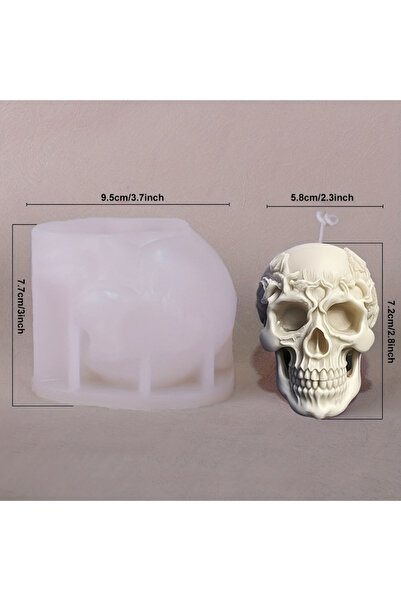 Choice قوالب شموع سيليكون على شكل جمجمة زهرة ثلاثية الأبعاد لتزيين جمجمة الها...
