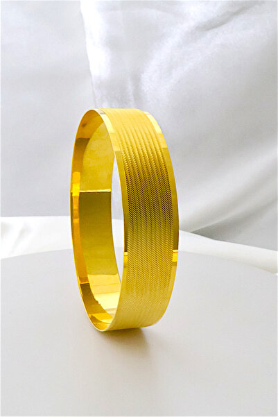 BEYZA DERELİ TAKI AKSESUAR 22 Ayar Fiziki Altın Kaplama 1.5 cm Hasır Bilezik