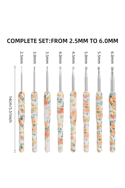 Choice B - 8Pcs-1Set 8 Size Crochet Hooks Set, MultiColor, 2(B)-6mm(J) Ergono...