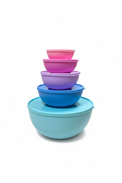 Vienev Set of 5 Mixing Bowls with Lids |   Multi-Purpose Salad Dough Kneading Bowl