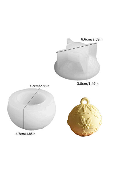 Choice Set 2 Christmas Candle Jar Silicone Mold with Lid Ball Plaster Resin Candy Storage Box Making Molds