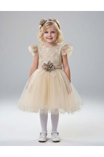 Şenkız Κοριτσίστικο φόρεμα πριγκίπισσας με τούλι και στέμμα Φόρεμα για ειδικές περιστάσεις και πάρτι γενεθλίων